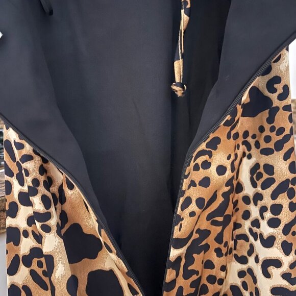 Vintage Cache Halter Dress Size 2 Y2K Cocktail Glam Evening Leopard Satin Edgy - Picture 5 of 13